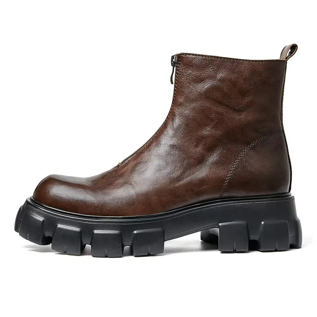 Sheepskin Chic Zipper Vintage Martin Boots
