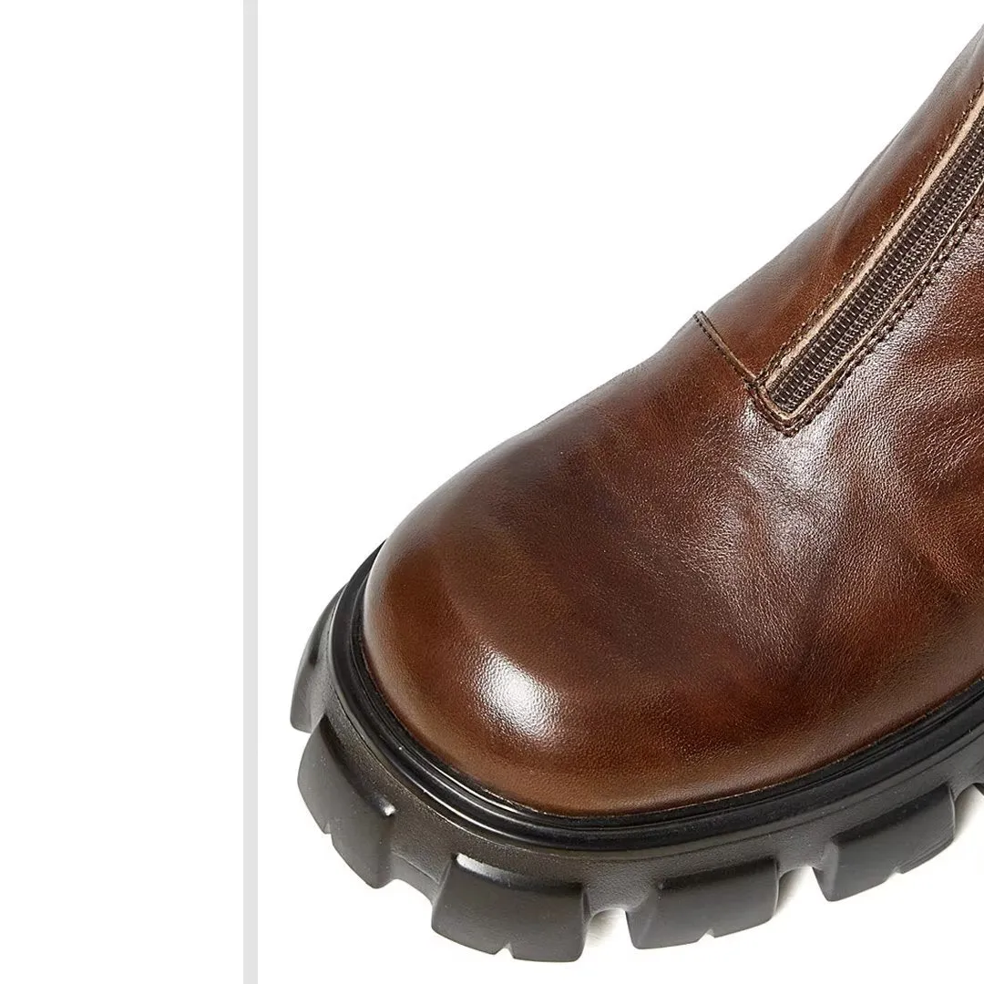 Sheepskin Chic Zipper Vintage Martin Boots
