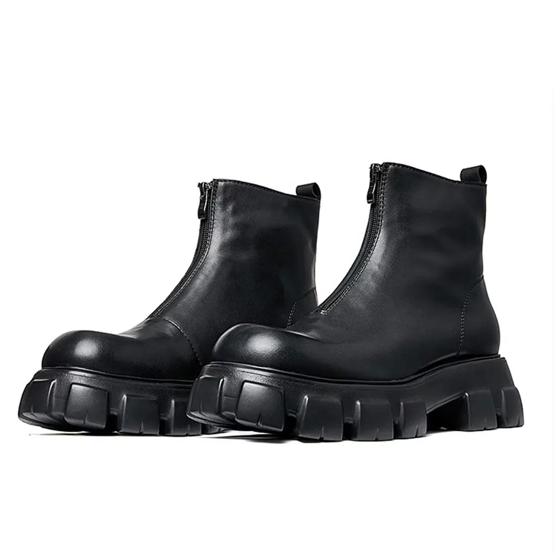 Sheepskin Chic Zipper Vintage Martin Boots