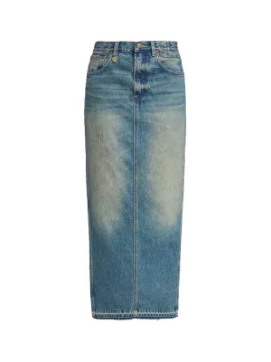 Side Slit Denim Skirt