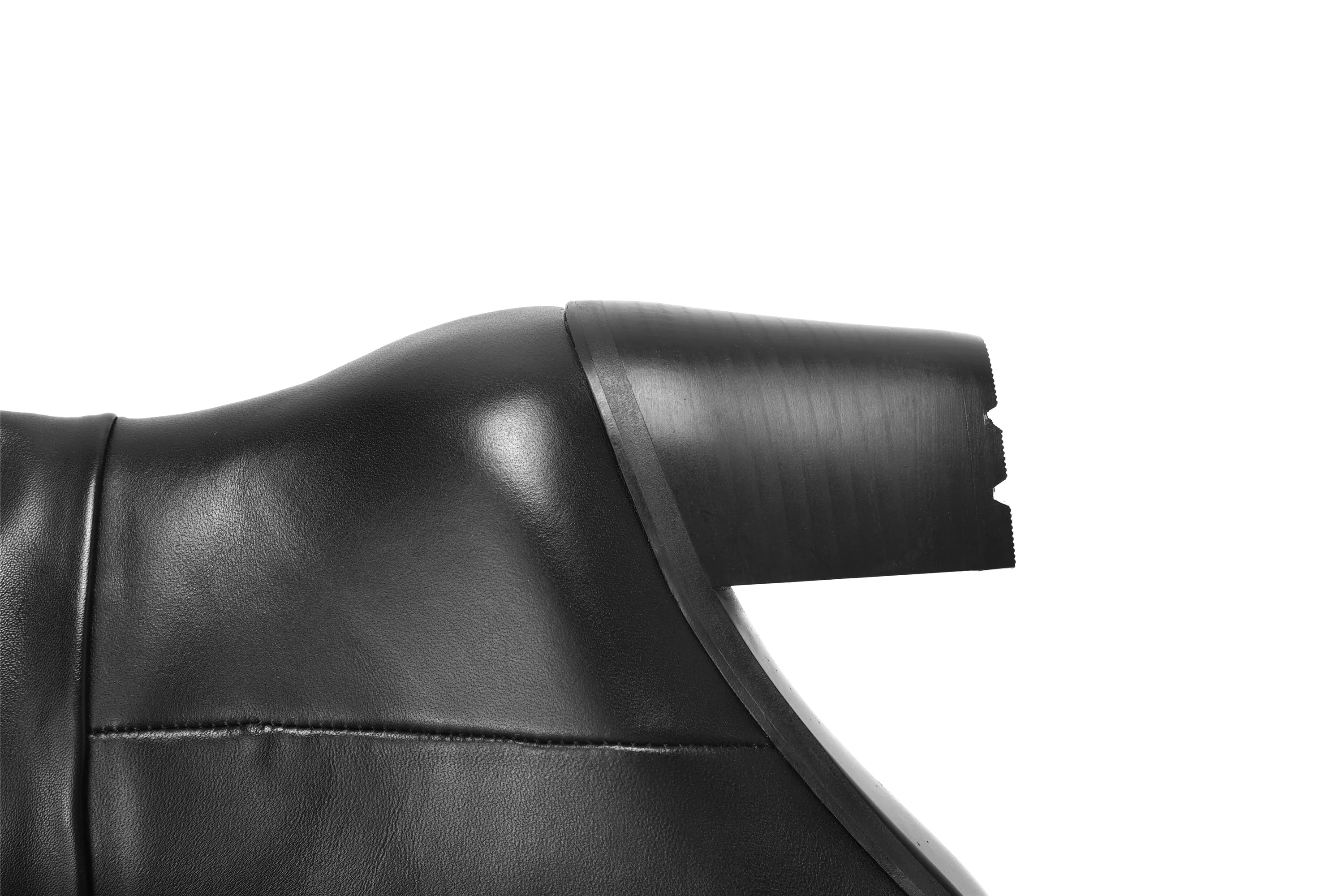 TinaCus Women's Genuine Leather Pointed Toe Handmade Chunky Heel Zip Up Stylish Crumpled Knee High Boots