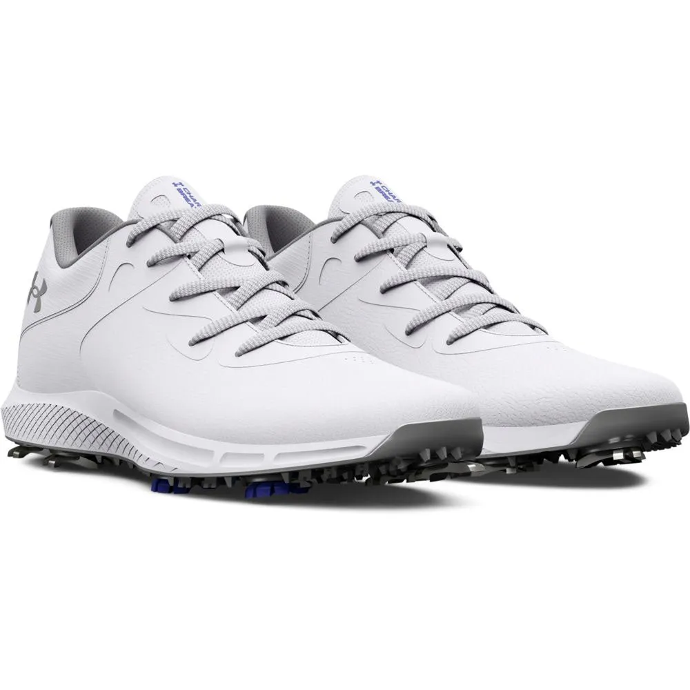 Under Armour Ladies Charged Breathe 2 Waterproof Spiked Shoes - White/Metallic Silver