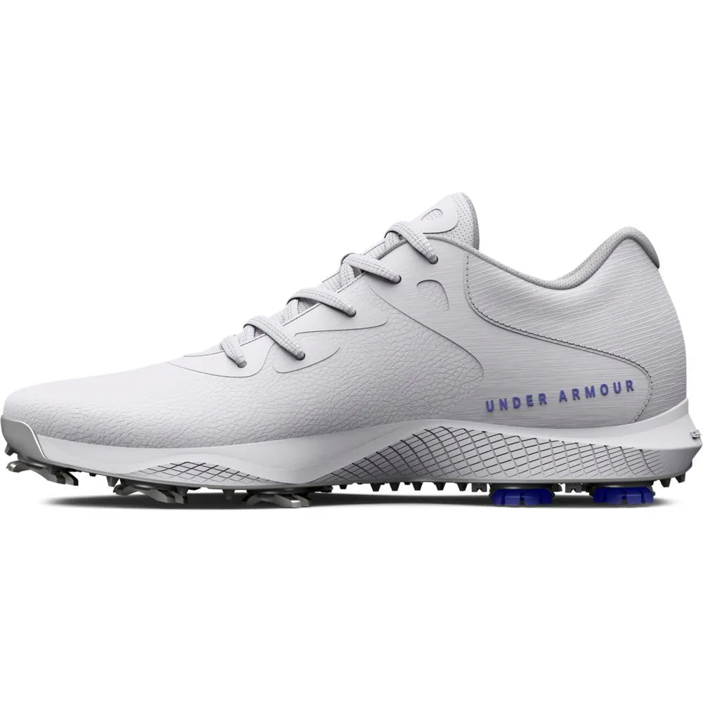 Under Armour Ladies Charged Breathe 2 Waterproof Spiked Shoes - White/Metallic Silver
