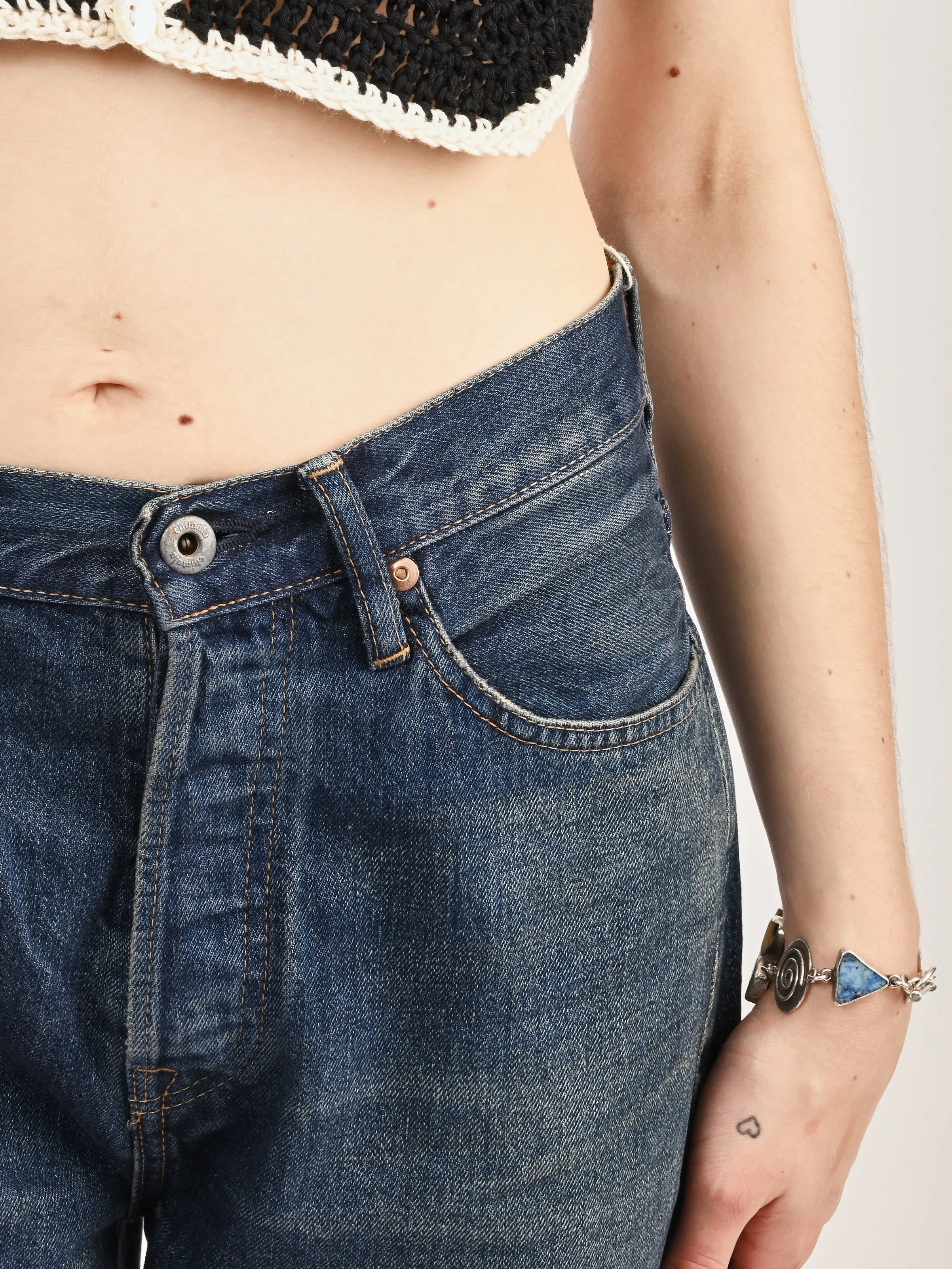 Vintage Dark Selvedge Denim Ankle Cut