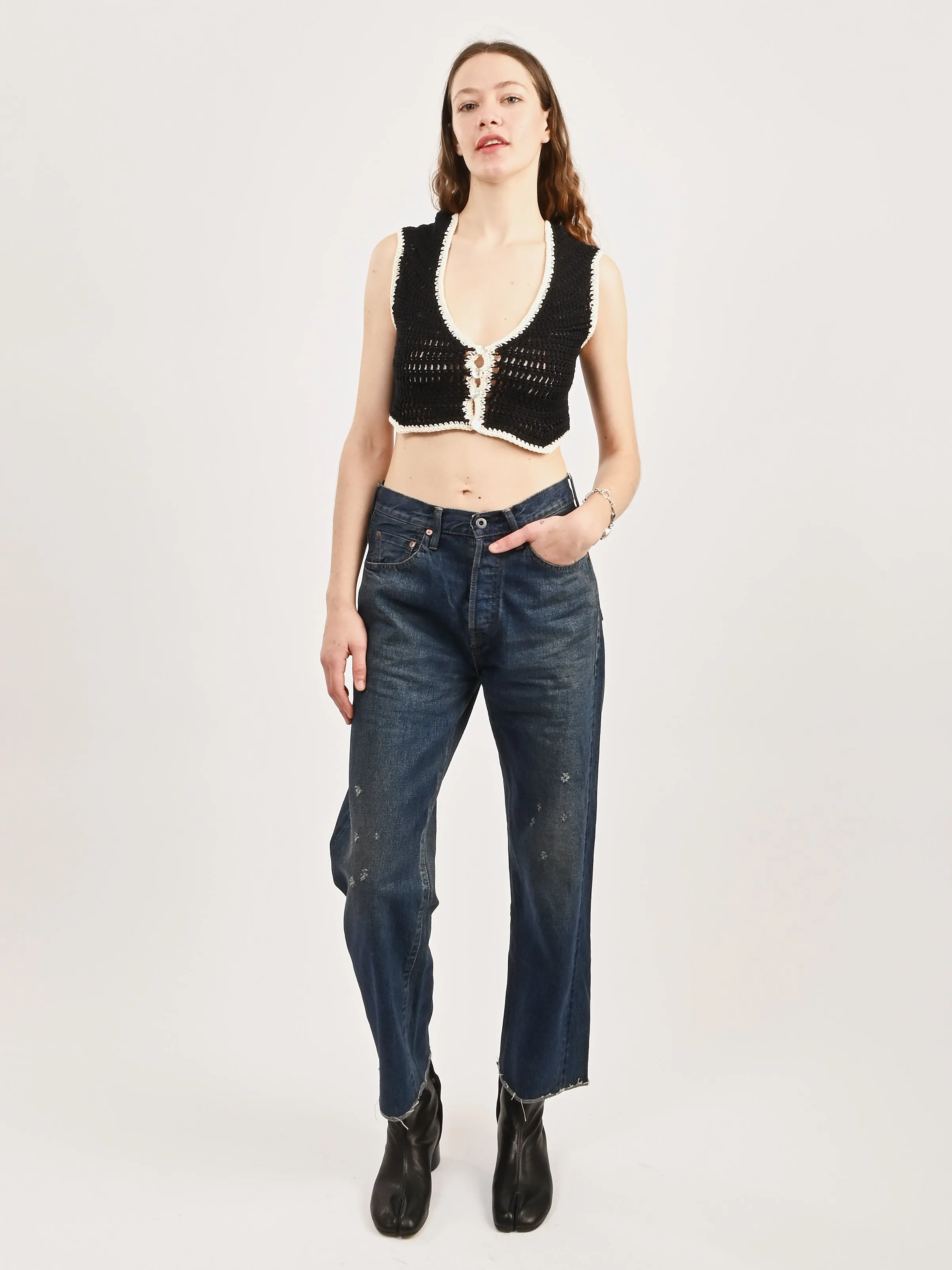 Vintage Dark Selvedge Denim Ankle Cut