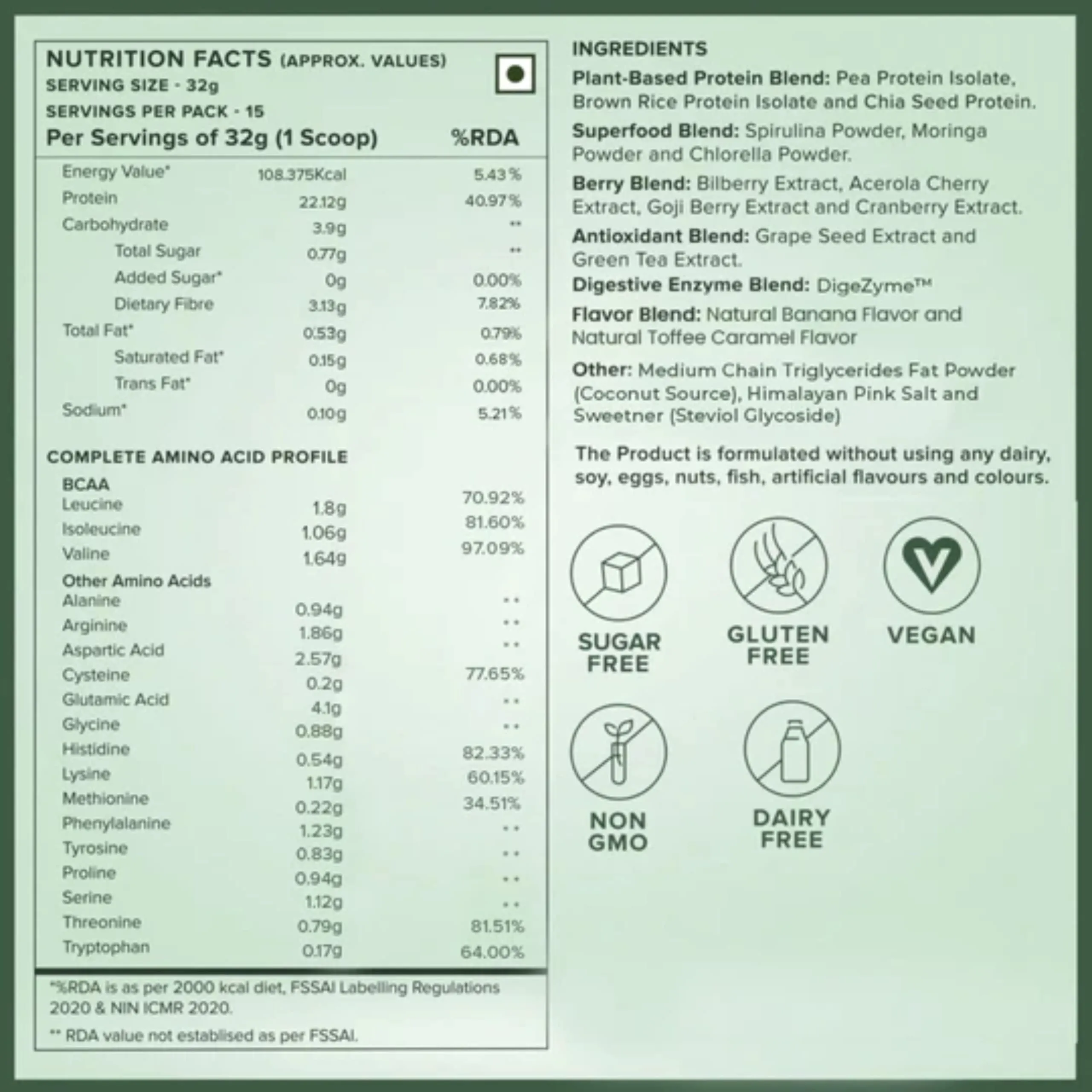 Wellbeing Nutrition Organic Vegan Plant Protein Isolate Powder | 22g Protein, 5g BCAA European Pea & Brown Rice Protein | Superfoods, Fiber for Muscle Growth & Recovery | British Banoffee Pie -500gm