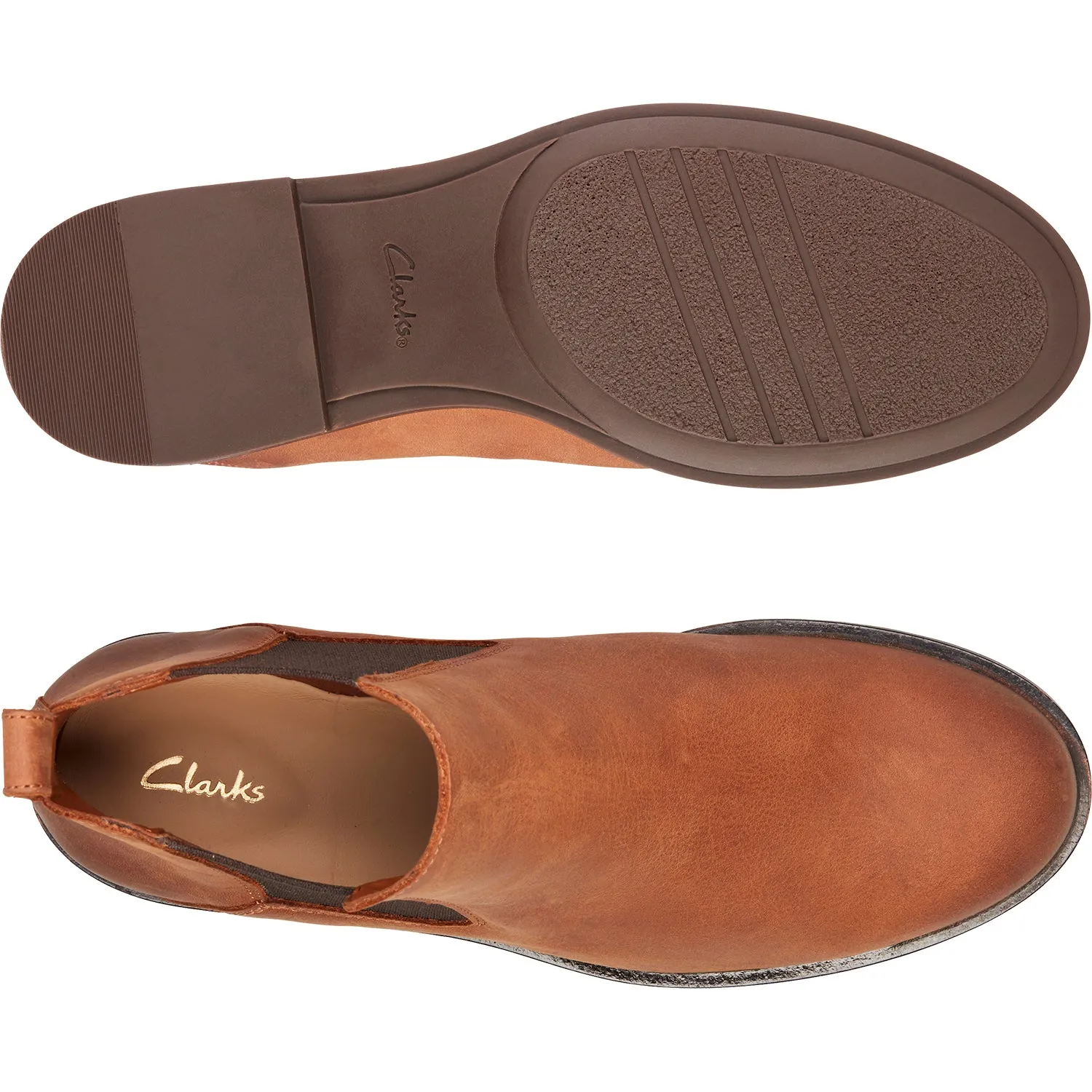 Women's Clarks Memi Top Dark Tan Leather